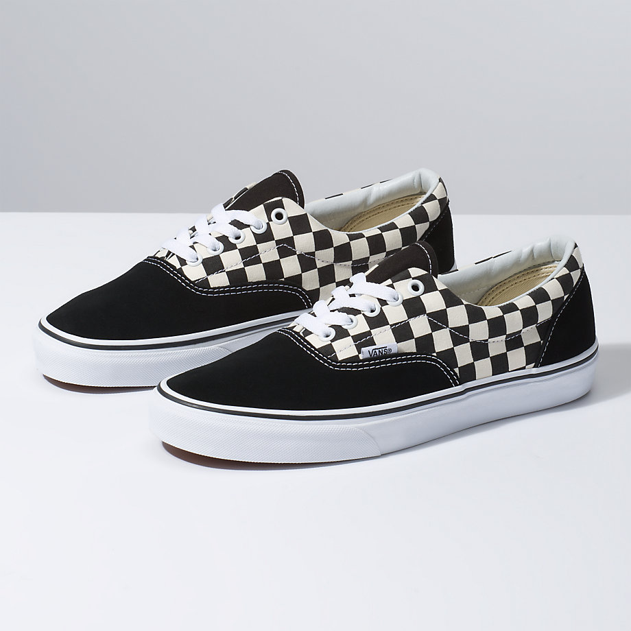 Vans Erkek Spor Ayakkabı Primary Check Era Siyah/Beyaz | 37344-651